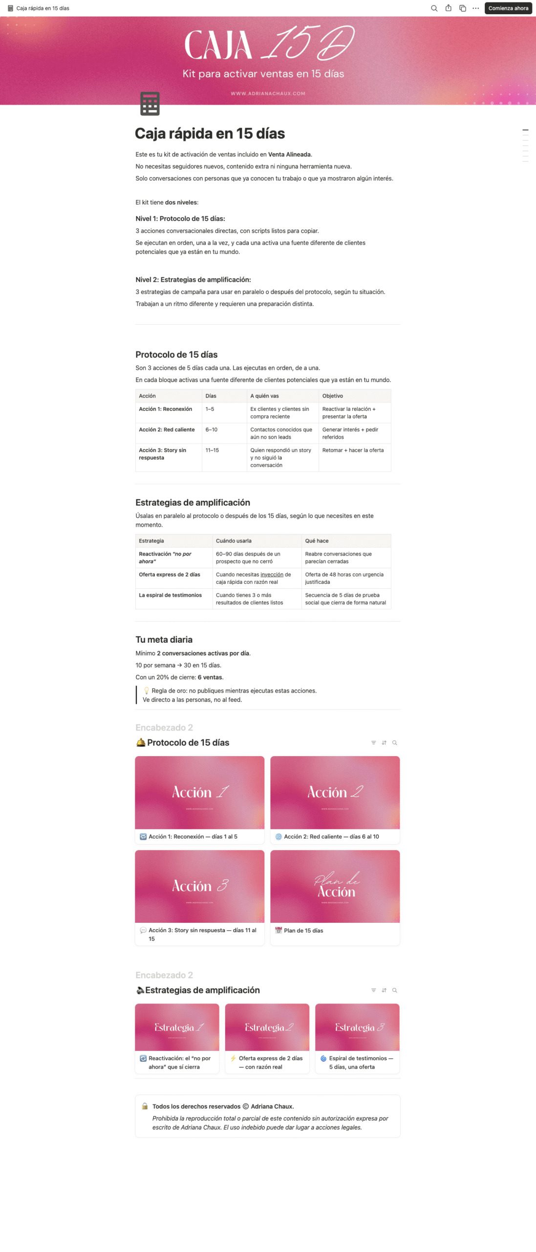 Documento de Notion de CAJA en 15
